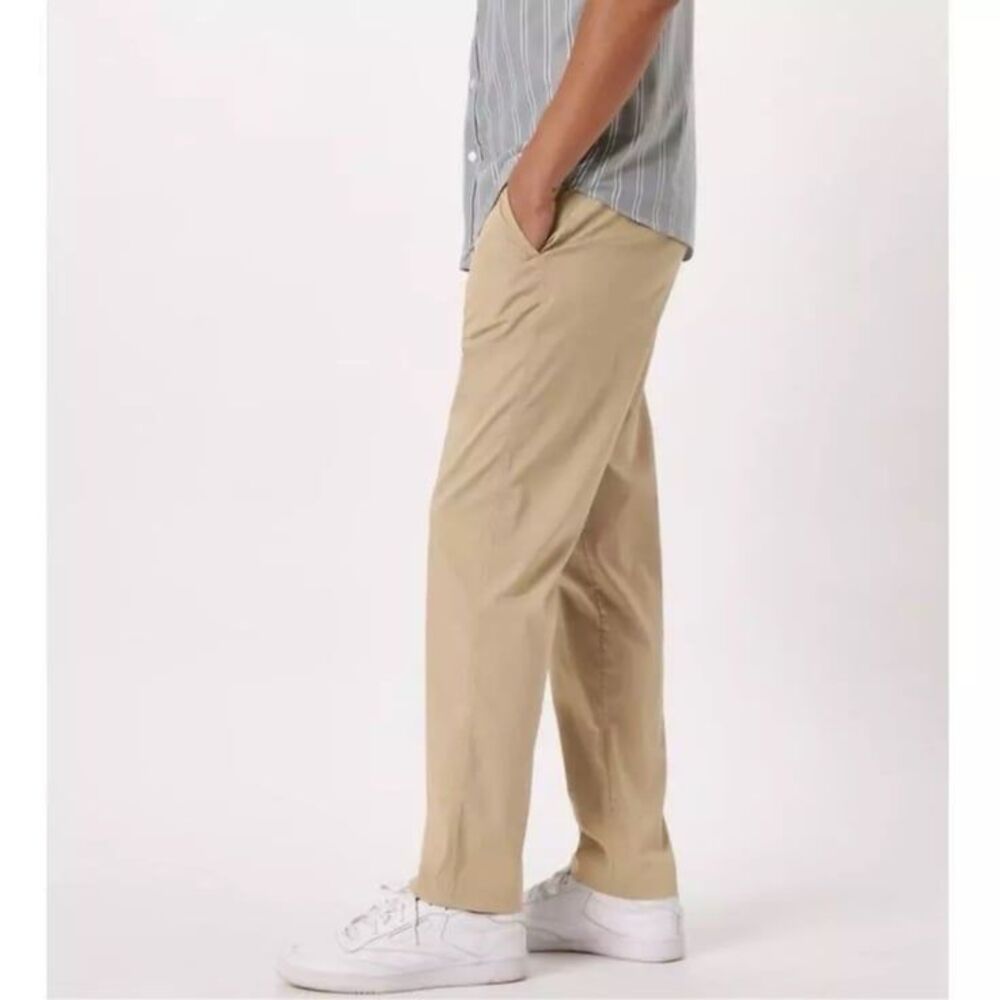 NWT Abercrombie & Fitch Tan Khaki Pants Straight Stretch Mens Size 32 x 32